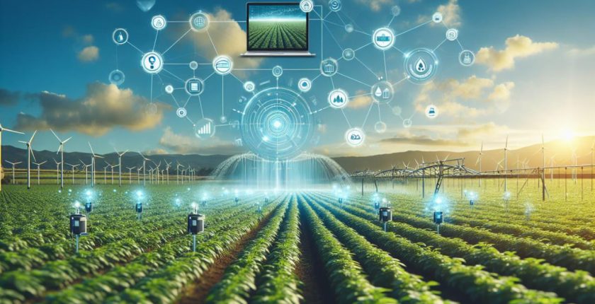 تصویر مزرعه مجهز به مدیریت خودکار آب